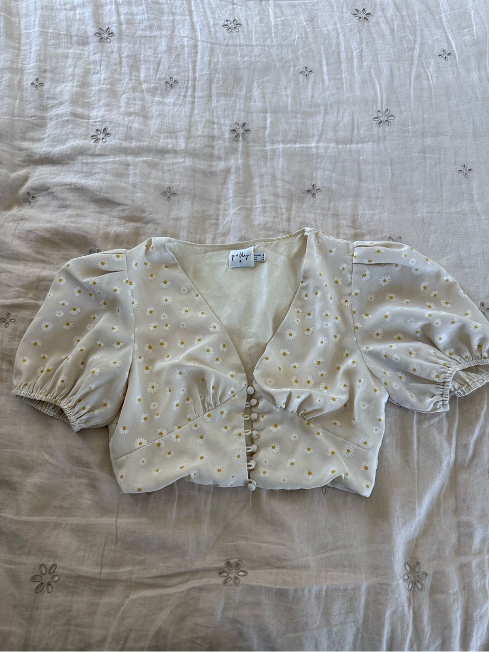 princess polly cream floral crop top
